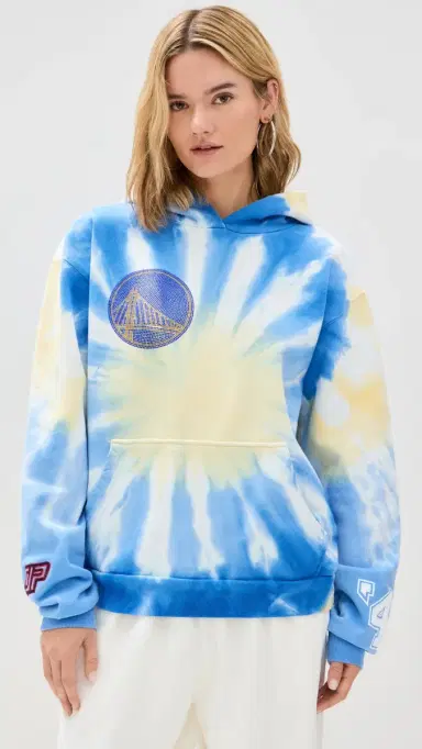 DANNIJOPRO Warriors Team Crew Hoodie Blue Tie Dye S | Thumbnail 2