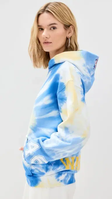 DANNIJOPRO Warriors Team Crew Hoodie Blue Tie Dye S | Thumbnail 4