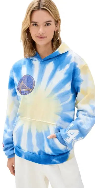 DANNIJOPRO Warriors Team Crew Hoodie Blue Tie Dye S | Thumbnail 1