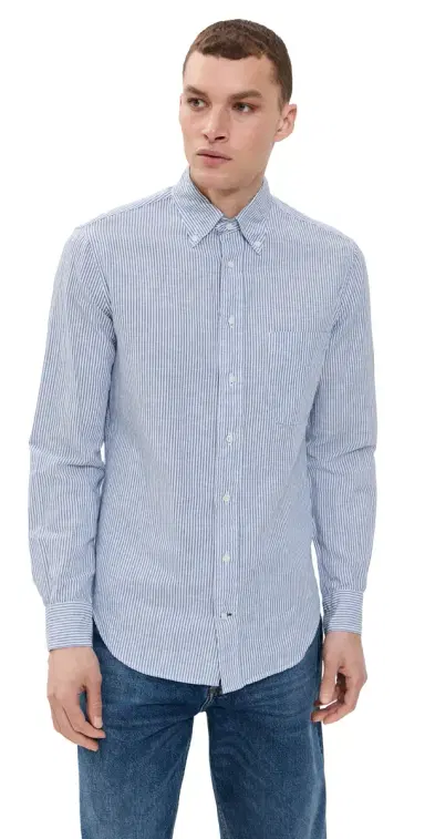 Gitman Vintage triped Linen hirt Blue tripe | Thumbnail 1 Gitman Vintage triped Linen hirt Blue tripe | Thumbnail 1