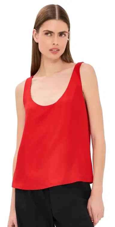 RÓHE Silk Scoop Neck Top Red 36 | Thumbnail 1