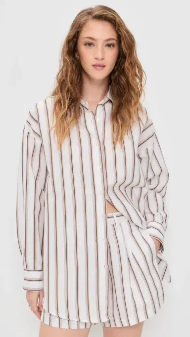 Vitamin A Playa Boyfriend Shirt Earth Stripe | Thumbnail 2 Vitamin A Playa Boyfriend Shirt Earth Stripe | Thumbnail 2