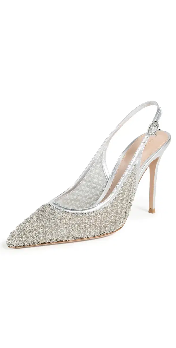 Nikki Nappa Silk Heels Silver