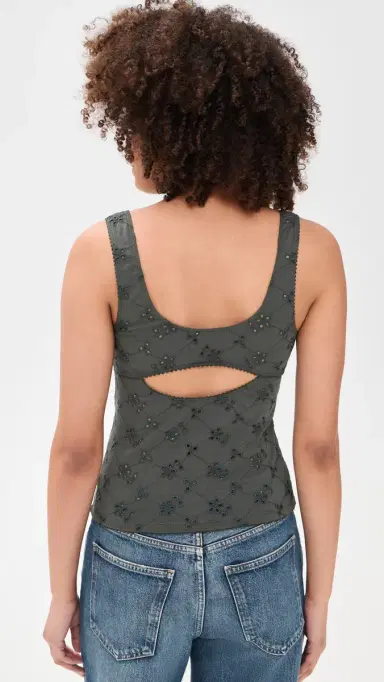 Free People Full Bloom Eyelet Camisole Hunter | Thumbnail 3
