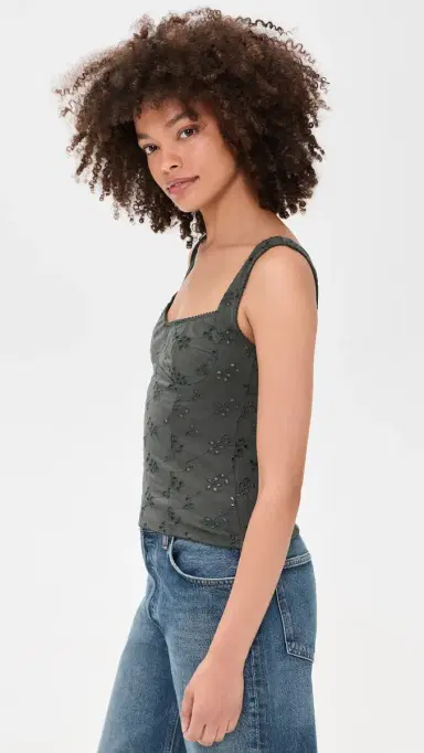 Free People Full Bloom Eyelet Camisole Hunter | Thumbnail 4