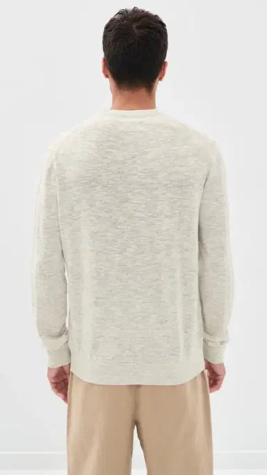 Barbour Flaxby Linen Blend Crew Neck Tee Neutral | Thumbnail 3