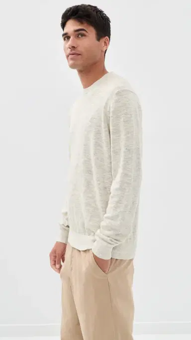 Barbour Flaxby Linen Blend Crew Neck Tee Neutral | Thumbnail 4
