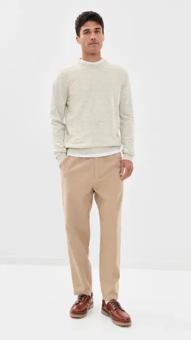 Barbour Flaxby Linen Blend Crew Neck Tee Neutral | Thumbnail 5