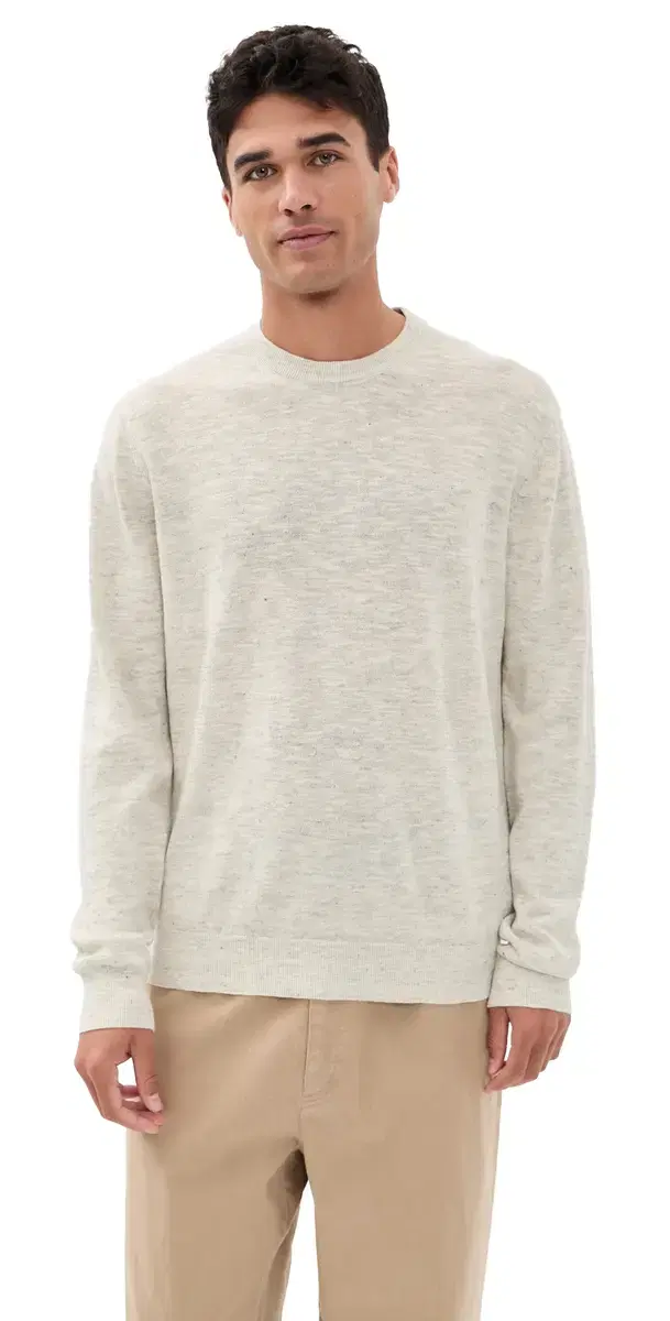 Flaxby inen Blend Crew Neck Tee Neutral