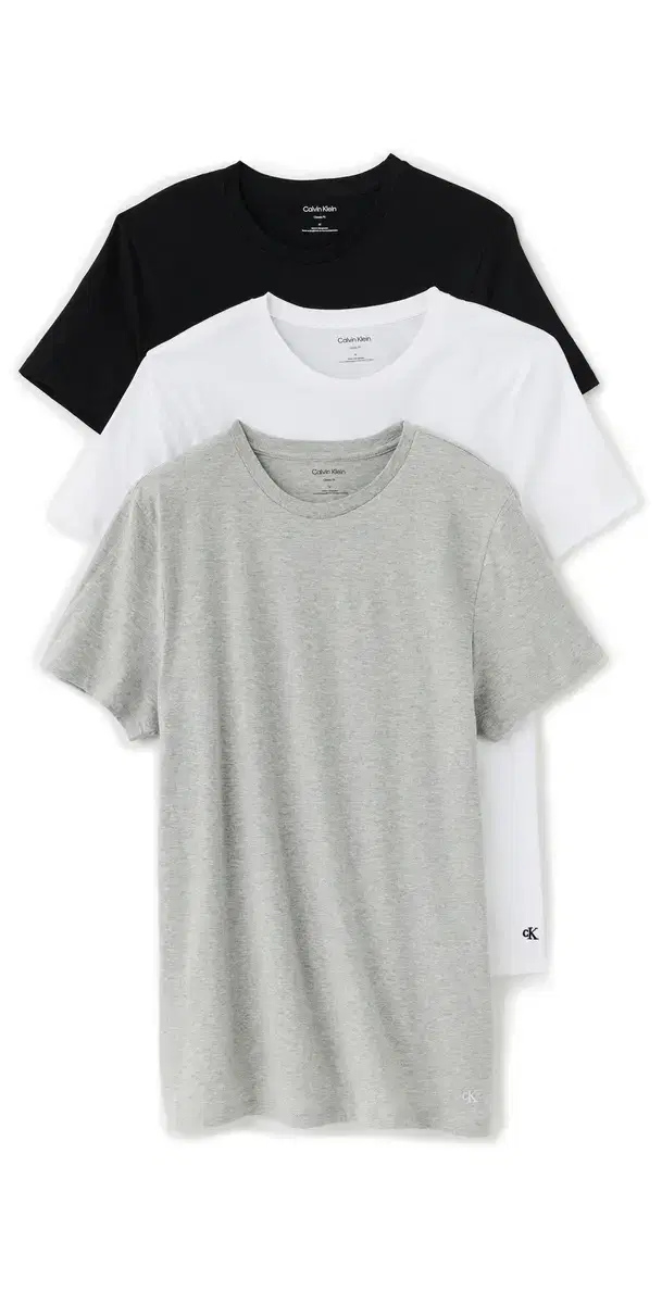 Cotton Classic 3-Pack Crewneck T-hirt Black/White/Grey