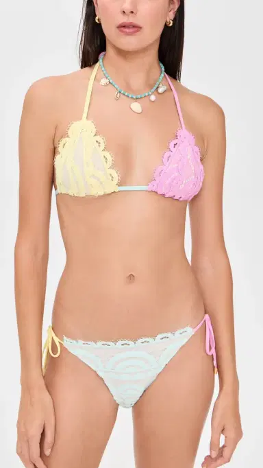 PQ Swim ace Tie Side Full Bikini Bottoms Sweet Pea | Thumbnail 4