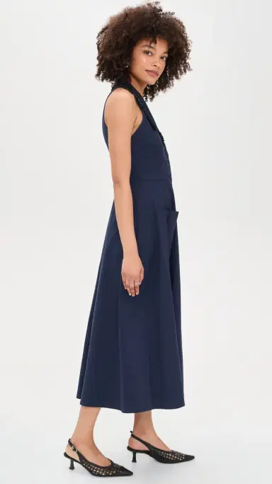 Saloni The Jessica Dress True Navy | Thumbnail 4