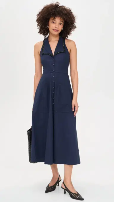 Saloni The Jessica Dress True Navy | Thumbnail 5
