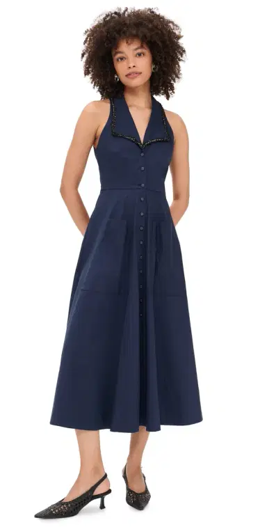 Saloni The Jessica Dress True Navy | Thumbnail 1