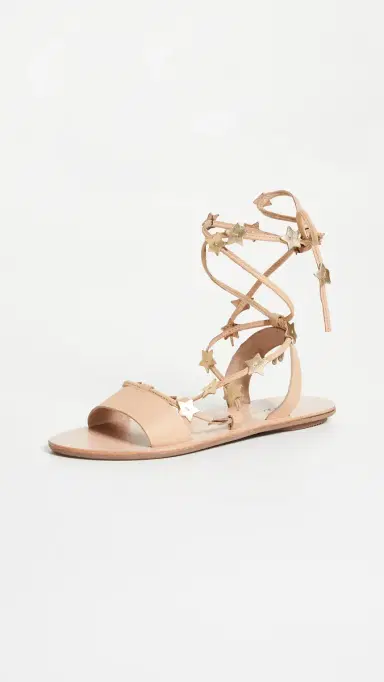 Loeffler Randall Starla Ankle Wrap Sandals Wheat/Gold 5 | Thumbnail 2