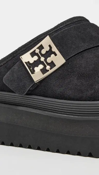 Tory Burch Mellow Shearling Platform Mules Perfect Black / Gold 9 | Thumbnail 6 Tory Burch Mellow Shearling Platform Mules Perfect Black / Gold 9 | Thumbnail 6