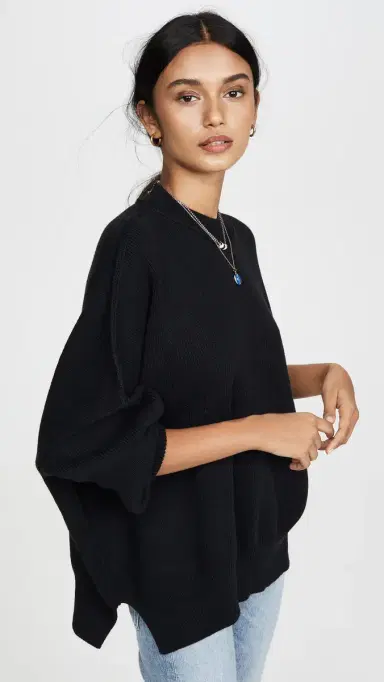 Free People Easy Street Tunic Sweater Black | Thumbnail 2