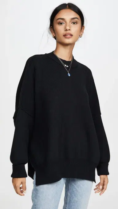 Free People Easy Street Tunic Sweater Black | Thumbnail 4
