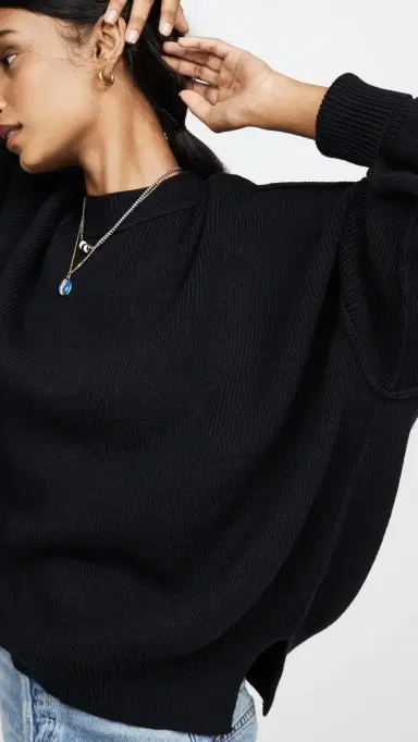 Free People Easy Street Tunic Sweater Black | Thumbnail 6