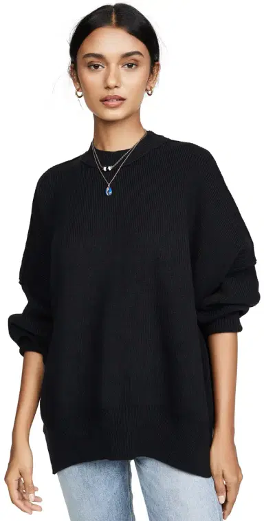 Free People Easy Street Tunic Sweater Black | Thumbnail 1