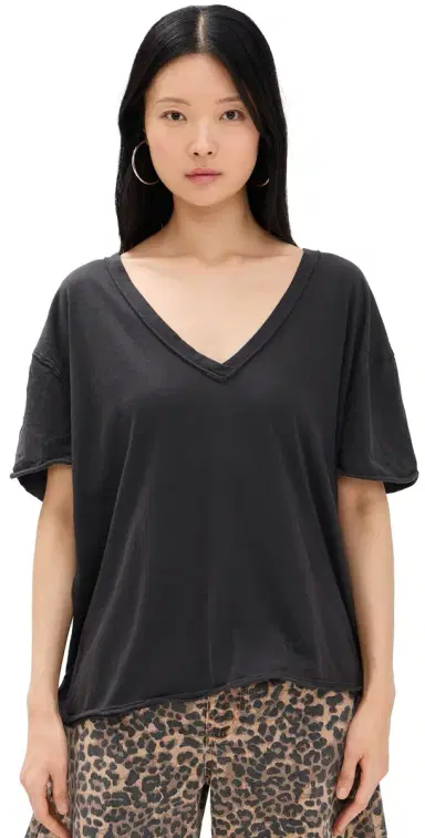 Free People Nina V Tee Black | Thumbnail 1