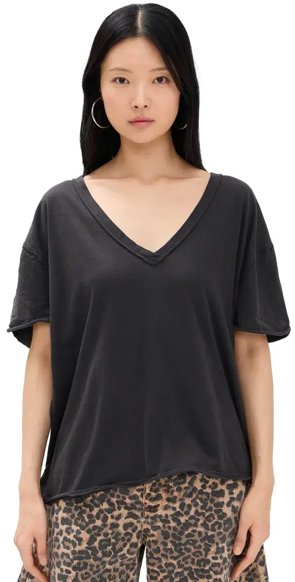 Free People Nina V Tee Black
