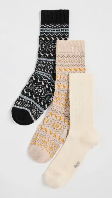 Stems Snowflake Cashmere Socks 3 Pack | Thumbnail 2