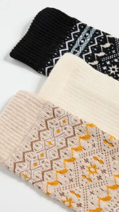 Stems Snowflake Cashmere Socks 3 Pack | Thumbnail 3