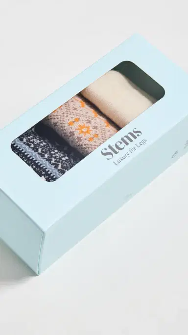Stems Snowflake Cashmere Socks 3 Pack | Thumbnail 4