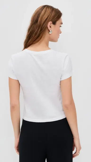 perfectwhitetee isa Recycled Cotton Slim Crew Tee White | Thumbnail 3