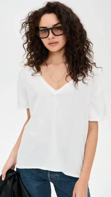 Free People Nina V Tee White S | Thumbnail 2