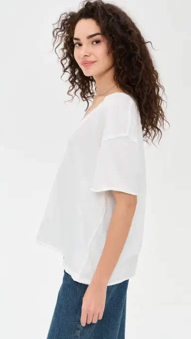 Free People Nina V Tee White S | Thumbnail 4
