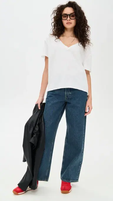 Free People Nina V Tee White S | Thumbnail 5