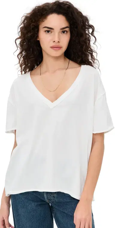 Free People Nina V Tee White S | Thumbnail 1