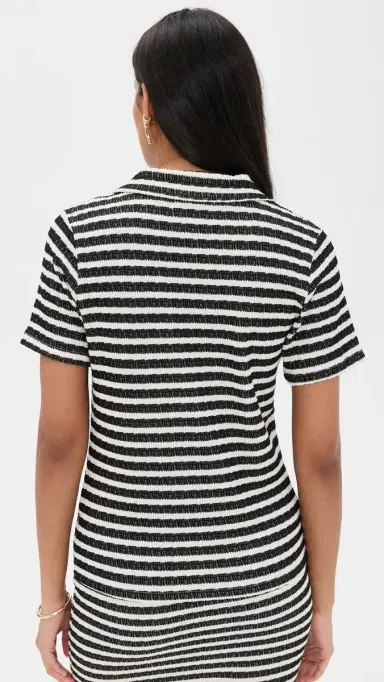 LE BOP Mila Polo Top Black Stripe | Thumbnail 3 LE BOP Mila Polo Top Black Stripe | Thumbnail 3