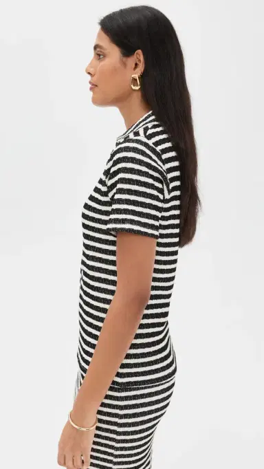 LE BOP Mila Polo Top Black Stripe | Thumbnail 4 LE BOP Mila Polo Top Black Stripe | Thumbnail 4