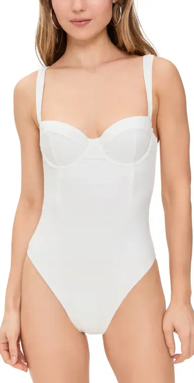 SIMKHAI Kyle Bustier One Piece White | Thumbnail 1