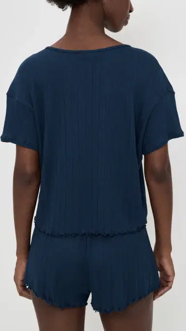 Eberjey Pointelle Short Sleeve Tee Navy | Thumbnail 3 Eberjey Pointelle Short Sleeve Tee Navy | Thumbnail 3