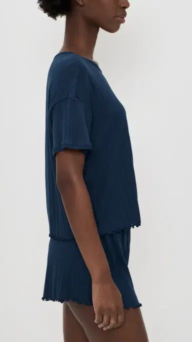 Eberjey Pointelle Short Sleeve Tee Navy | Thumbnail 4 Eberjey Pointelle Short Sleeve Tee Navy | Thumbnail 4