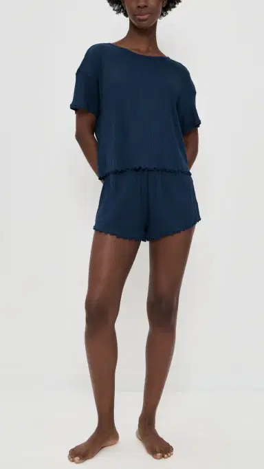 Eberjey Pointelle Short Sleeve Tee Navy | Thumbnail 5 Eberjey Pointelle Short Sleeve Tee Navy | Thumbnail 5
