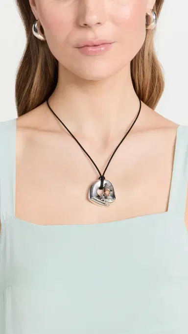 AGMES Gertrude Pendant Necklace Silver One Size | Thumbnail 3