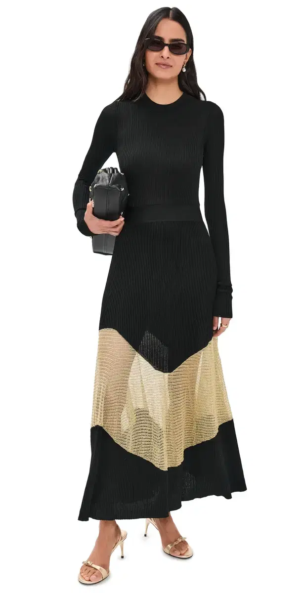 Roanne Dress Gold Noir