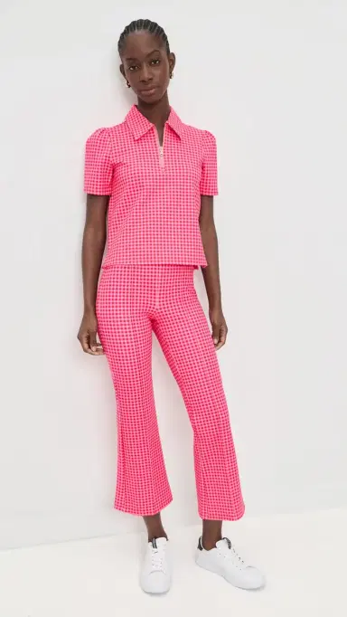 Addison Bay Ponte Waverly Pants Rose Check | Thumbnail 5