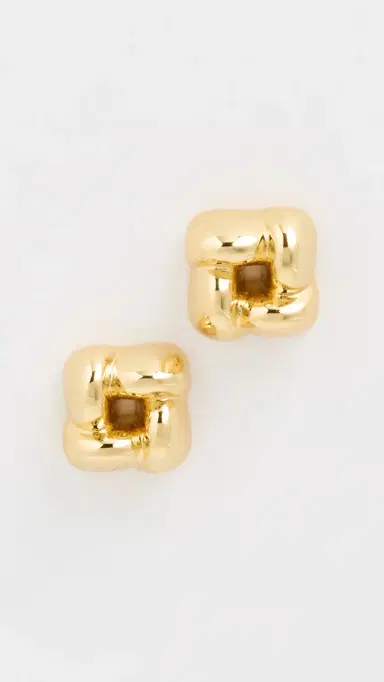 Jenny Bird Mini Woven Square Earrings High Polish | Thumbnail 2