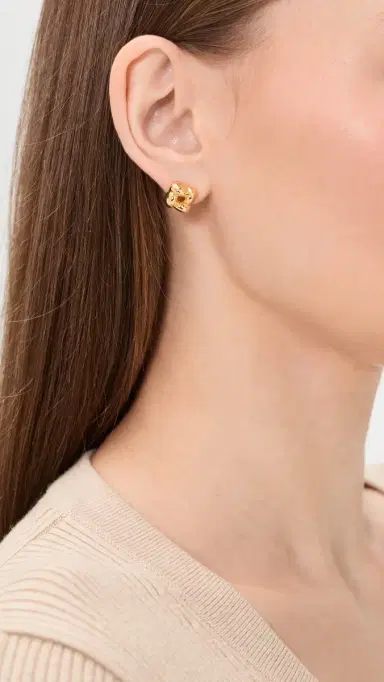 Jenny Bird Mini Woven Square Earrings High Polish | Thumbnail 3