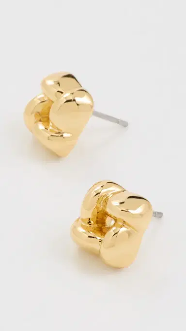 Jenny Bird Mini Woven Square Earrings High Polish | Thumbnail 4
