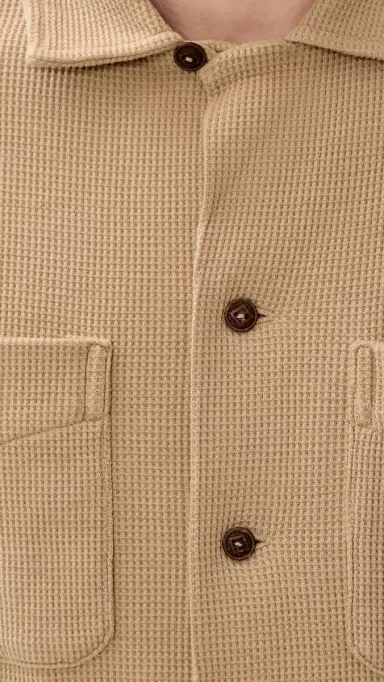 Polo Ralph Lauren Cotton Linen Waffle Knit Andy Camp Shirt Coastal Beige | Thumbnail 6 Polo Ralph Lauren Cotton Linen Waffle Knit Andy Camp Shirt Coastal Beige | Thumbnail 6