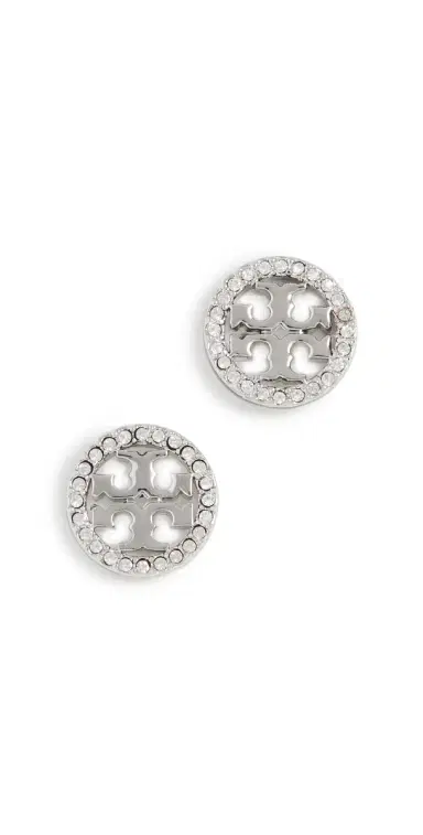 Tory Burch Icon Pavé Circle Stud Earrings | Thumbnail 1