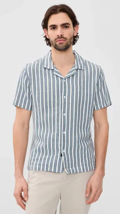 RAILS Fielder Camp Shirt arine White Stripe | Thumbnail 2
