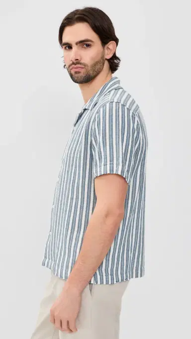 RAILS Fielder Camp Shirt arine White Stripe | Thumbnail 4